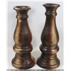 Image 1 : LARGE PAIR OF BROWN CANDLE HOLDERS