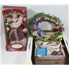 Image 1 : LOT OF HOME ITEMS  INCLUDING WELCOME WREATH,