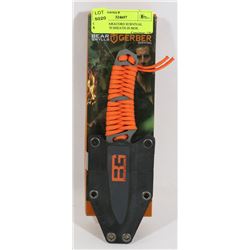 GERBER PARACORD SURVIVAL KNIFE WITH SHEATH IN BOX.