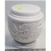 Image 1 : DRAGON CARVED WHITE STONE URN/ JAR