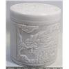 Image 1 : DRAGON CARVED WHITE STONE URN/ JAR