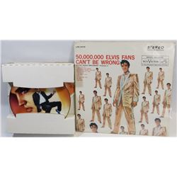 ELVIS PLATE BLUE SUEDE SHOES AND ELVIS RECORD.