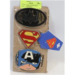 LOT OF 3 NEW LICENSED BELT BUCKLES, BATMAN,