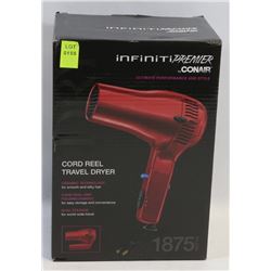 INFINITY PREMIER BY CONAIR CORD REEL TRAVEL DRYER