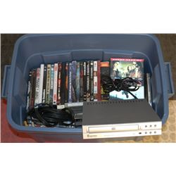 CYBER HOME DVD PLAYER WITH PLUGS AND OVER 50