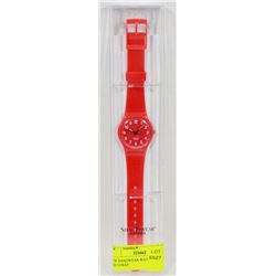 NEW SHAGWEAR WATCH, RED FACE, RED STRAP
