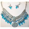 Image 1 : 24)  SILVER TONE & BLUE CRYSTAL STATEMENT