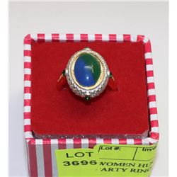 WOMEN HUGE OPAL  CHIC WEDDING PARTY RING