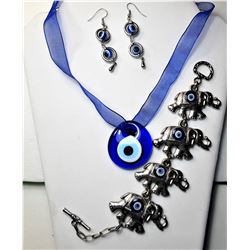 15)  COBALT BLUE MURANO GLASS EYE