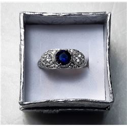 4)  ART DECO INSPIRED CLEAR & BLUE