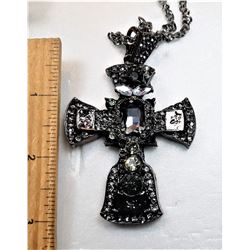 12)  LARGE BLACK RHODIUM PLATED GOTH