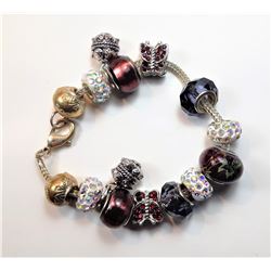25)  PANDORA STYLE BRACELET IN SHADES