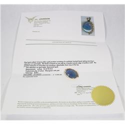 14K YELLOW GOLD AND OPAL PENDANT W/ APPRAISAL FROM