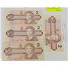 Image 1 : LOT OF FOUR 1986 2$ BILLS