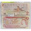 Image 1 : LOT OF 2- 2 DOLLAR BILLS, POKER HAND SERIAL NUMBER