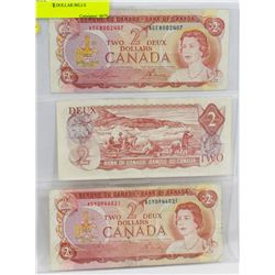 LOT OF 3- 2 DOLLAR BILLS