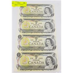 UNCUT SHEET OF CANADIAN 1 DOLLAR BILLS