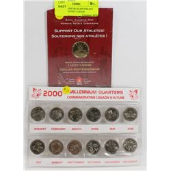 2000  MILLENNIUM QUARTERS SET AND RCM LUCKY LOONIE