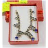 Image 1 : VINTAGE GOLD TONE & BLUE RHINESTONE NECKLACE