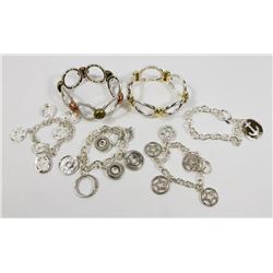 LOT OF 6 SILVER TONE BRACELETS