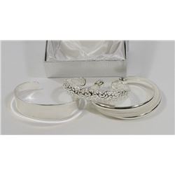 NEW 3PC SILVER PLATED ASSORTED BRACELETS.