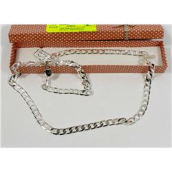 NEW 2PC SILVER PLATED 22" NECKLACE W/ 8" BRACELET