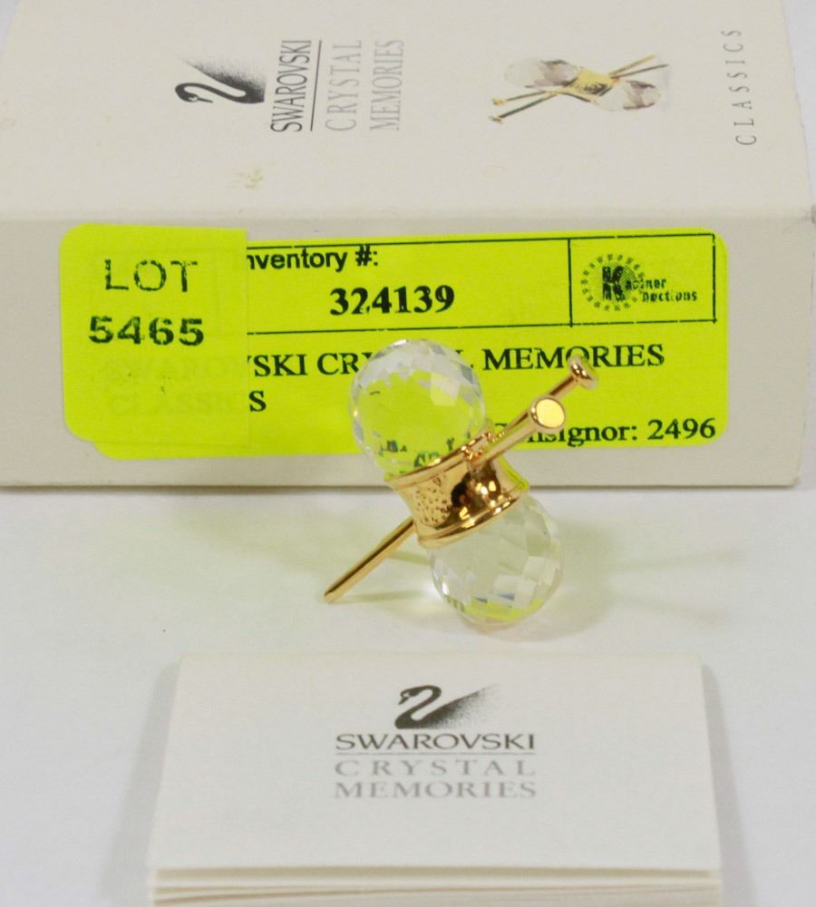 Raquette de tennis miniature Swarovski Crystal Memories vintage Memories dorée - France Raquette de tennis miniature Swarovski Crystal Memories vintage Memories dorée - France