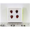 Image 1 : 217) 4 GENUINE GARNETS, 8X6 PEARS, APPROX 4 CTS