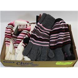 LOT OF 4 CALGARY FLAMES HAT AND GLOVE SETS