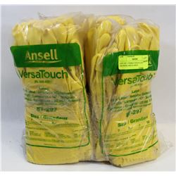 LOT OF 3 VERSA TOUCH LATEX GLOVES, SIZE 8 AND 9