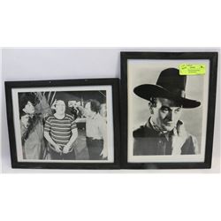 LOT OF 2 VINTAGE PICTURES, FRAMED, JOHN WAYNE,