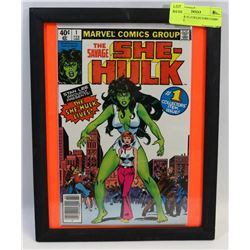SHE-HULK #1, COLLECTORS COMIC IN FRAME