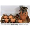 Image 1 : MEXICAN TERRA COTTA WATER JUG AND 6 MUGS