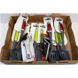 FLAT OF NEW KITCHEN UTENSILS