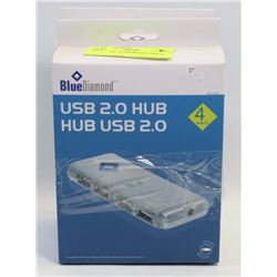LOT OF 2 BLUE DIAMOND USB 2.0 HUB