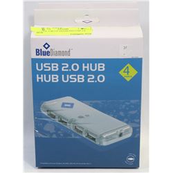 LOT OF 2 BLUE DIAMOND USB 2.0 HUB