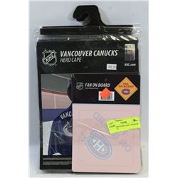 4 NHL HERO CAPES AND 2 WINDOW GRAPHICS