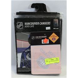 4 NHL HERO CAPES AND 2 WINDOW GRAPHICS