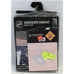 4 NHL HERO CAPES AND 2 WINDOW GRAPHICS