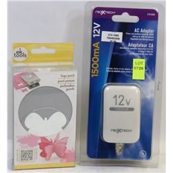 NEXTECH 12V AC ADAPTER SOLD WITH LARGE PUNCH