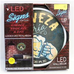 LED LIGHT UP 12" BOTTLE CAP WALL DECOR