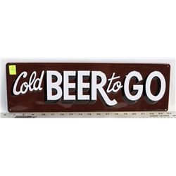 RETRO STYLE COLD BEER TO GO METAL SIGN