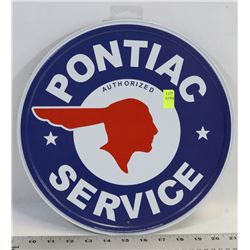RETRO STYLE PONTIAC SERVICE ROUND METAL SIGN