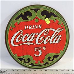 RETRO STYLE COCA COLA ROUND METAL SIGN