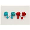 Image 1 : 2 PAIRS OF NEW "DOUBLE THE FUN" SPARKLE BALLS STUD