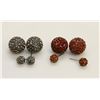 Image 1 : 2 PAIRS OF NEW "DOUBLE THE FUN" SPARKLE BALLS STUD