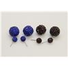 Image 1 : 2 PAIRS OF NEW "DOUBLE THE FUN" SPARKLE BALLS STUD