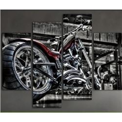 NEW 4PC MODULAR CANVAS ONLY MOTORCYCLE PRINT