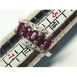 1) STERLING SILVER RUBY RING