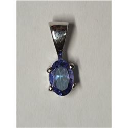 100) STERLING SILVER TANZANITE PENDANT